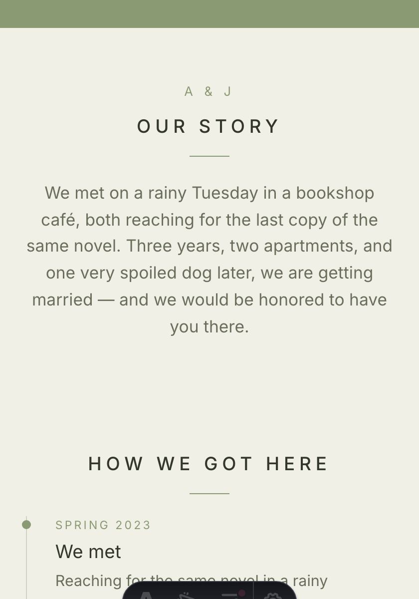 Sage & Cream wedding invitation design preview